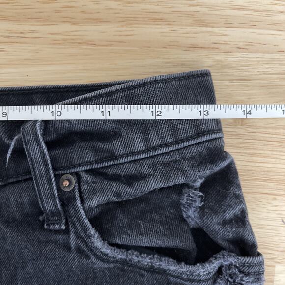 Abercrombie & Fitch Jeans 90s Straight Ultra High Rise Black Size 26 2S Short - Picture 5 of 11